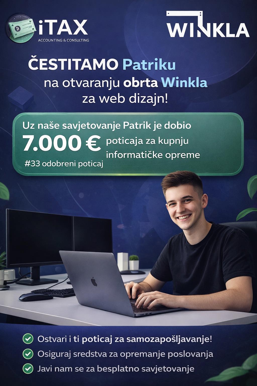 Winkla.hr — Patrik, odobreni poticaj 7.000 €