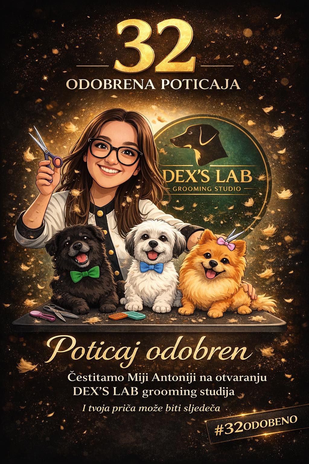 Dex's Lab Grooming Studio — Mija Antonija, odobreni poticaj