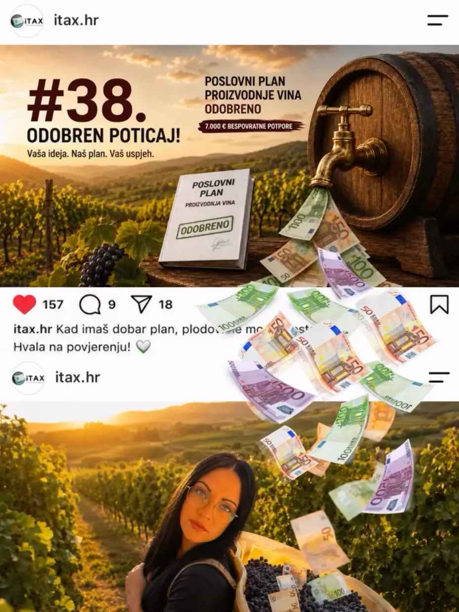 Proizvodnja vina — odobreni poticaj 7.000 €